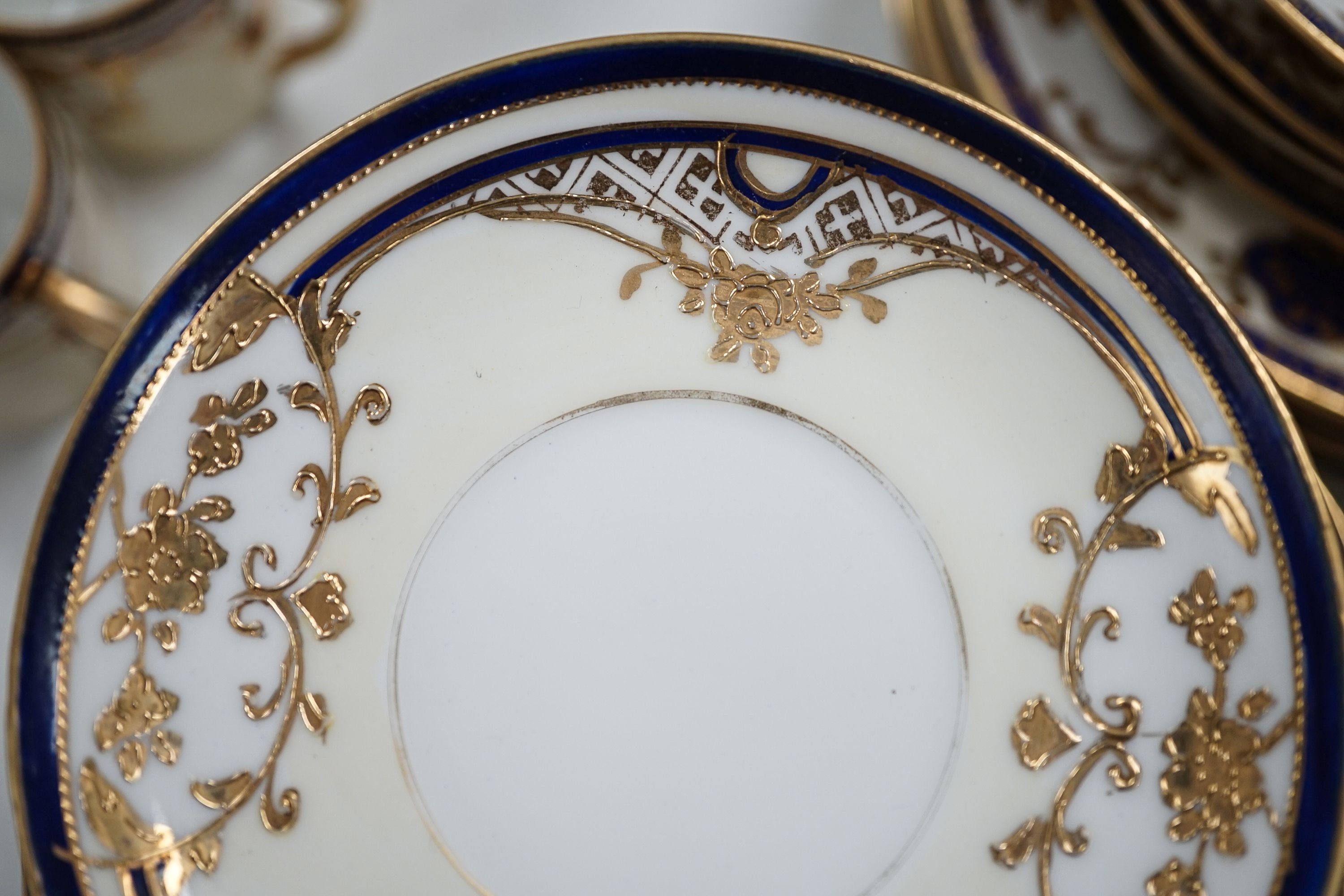 An extensive Noritake tea and coffee service with cobalt blue and gilt decoration